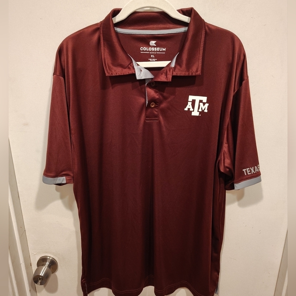 Colosseum Men's Texas A&M Logo Polo Shirt Sz XL-College Football Aggies Casual